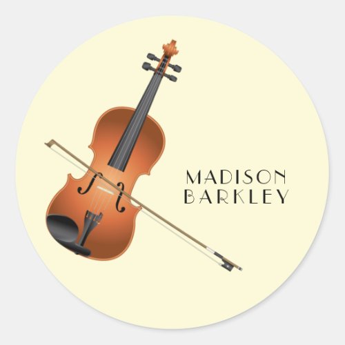 Viola Violin Music Teacher Musician Classic Round Sticker