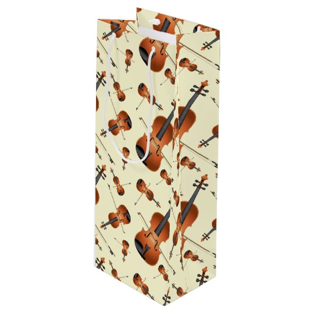 Viola Violin Music Teacher Musician Wine Gift Bag (Front Angled)