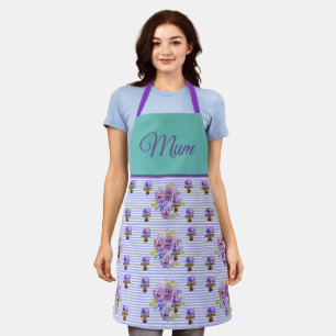 Violas Floral Purple Viola Violet Pattern Mom Apro Apron