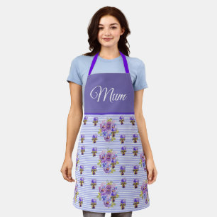 Violas Floral Purple Viola Violet Pattern Mom Apro Apron