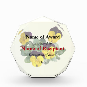 Violas Sorbet Yellow Jump Up Acrylic Award