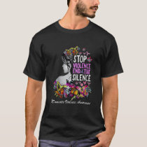 Violence Domestic Awareness Stop End Silence Ribbo T-Shirt