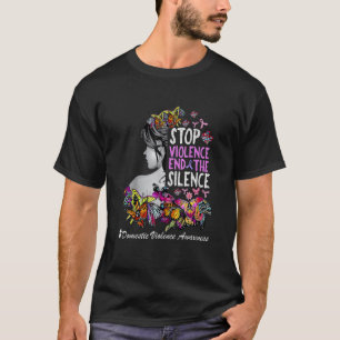 Violence Domestic Awareness Stop End Silence Ribbo T-Shirt