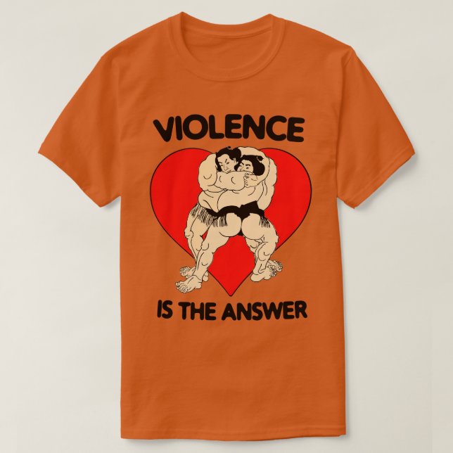 Violence Is The Answer Funny Inspirational Motivat T-Shirt (Design Front)