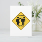 Violent Female Cartoon Sign (Standing Front)