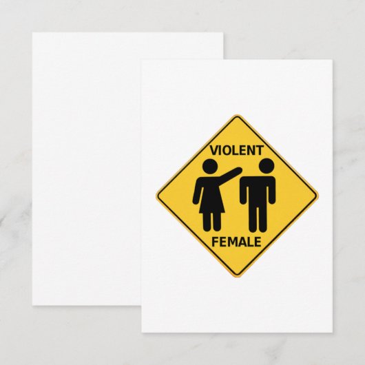 Violent Female Cartoon Sign (Front/Back)