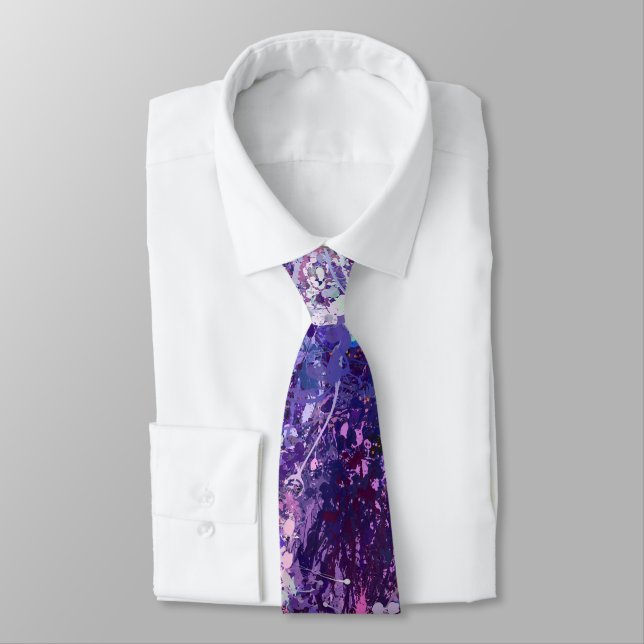 Violet abstraction neck tie (Tied)