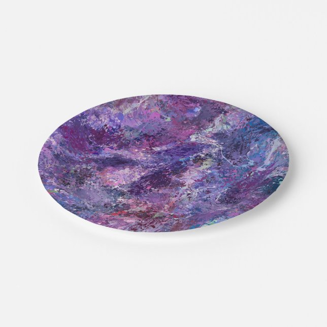 Violet abstraction paper plates (Angled)