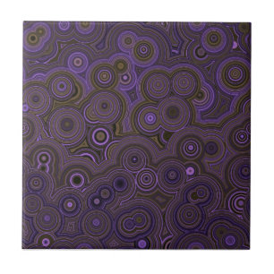 Violet Agate Flow – Elegant Abstract Pattern Ceramic Tile