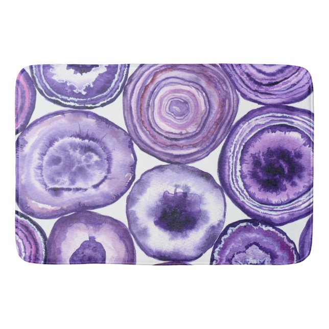 Violet agate pattern bathroom mat (Front)