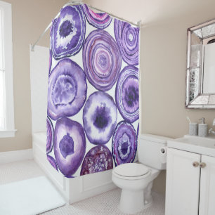 Violet agate pattern shower curtain