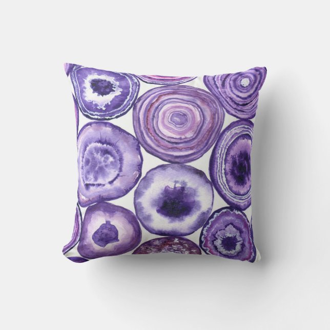 Violet agate pattern throw pillow (Front)