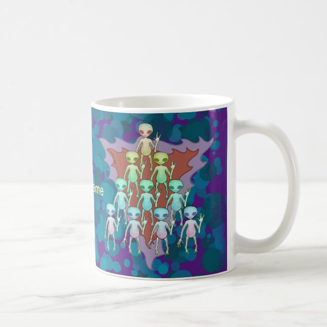 Violet Alien Triangle Coffee Mug (Right)