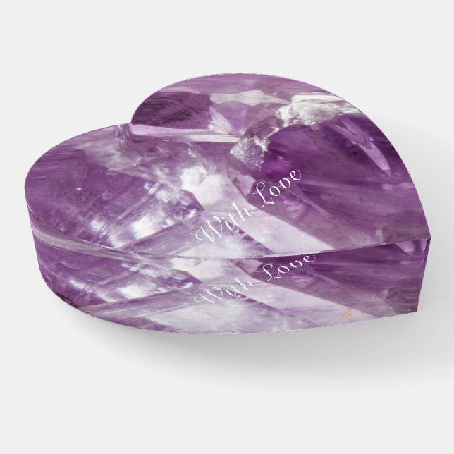 Violet Amethyst Quartz Look Elegant Paperweight (Angled)