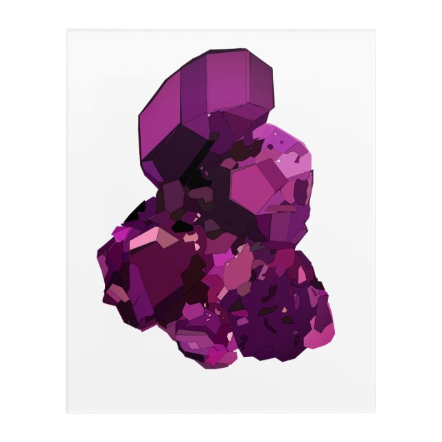Violet Amethyst Stone Acrylic Wall Art (Front)
