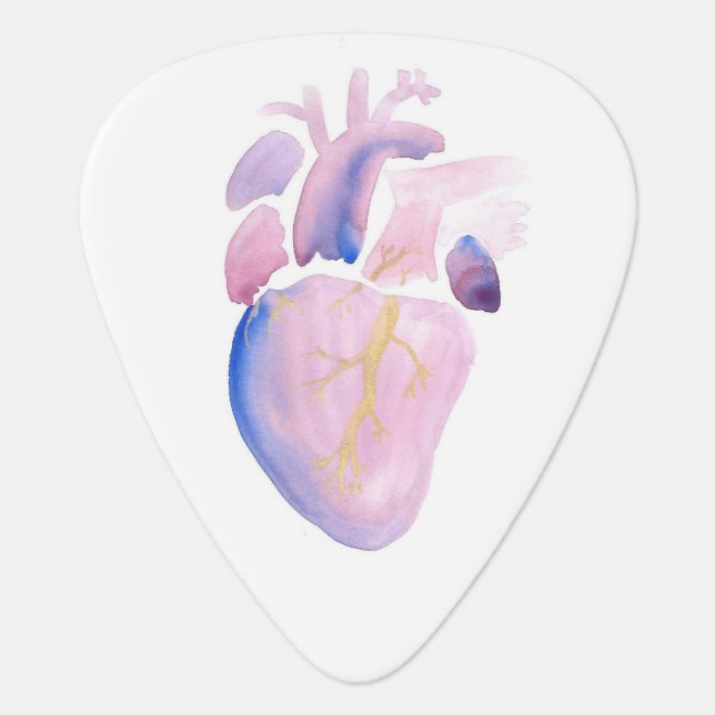 Violet Anatomical Heart Guitar Pick (Front)