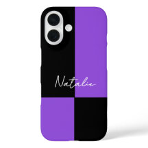 Violet and Black Color Block Minimal Personalized