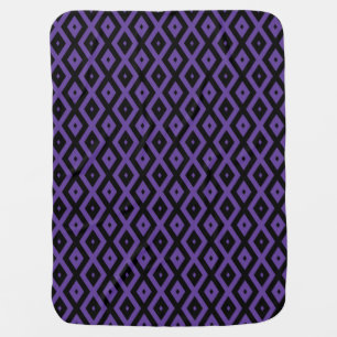 Violet and black diamond pattern baby blanket