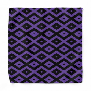 Violet and black diamond pattern bandana