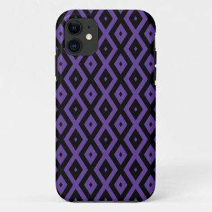Violet and black diamond pattern iPhone 11 case