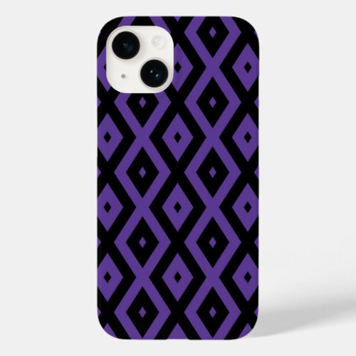 Violet and black diamond pattern Case_Mate iPhone 14 case