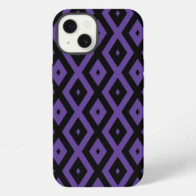 Violet and black diamond pattern Case-Mate iPhone  Case (Back)