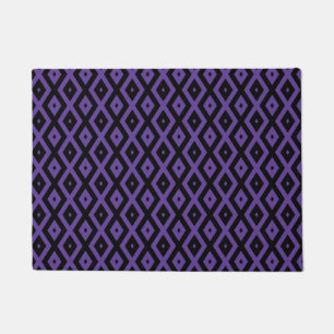 Violet and black diamond pattern doormat