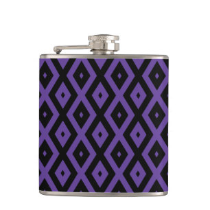 Violet and black diamond pattern flask