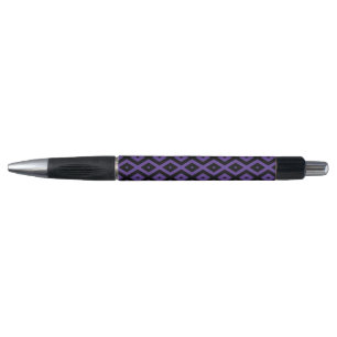 Violet and black diamond pattern pen