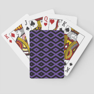 Violet and black diamond pattern poker cards