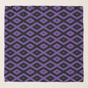 Violet and black diamond pattern scarf