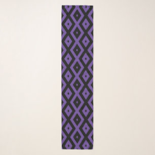 Violet and black diamond pattern scarf