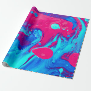 Violet and blue abstract painting wrapping paper