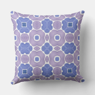 Violet And Blue Watercolor Pattern  Throw Pillow