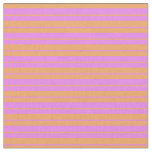 [ Thumbnail: Violet and Brown Colored Striped/Lined Pattern Fabric ]