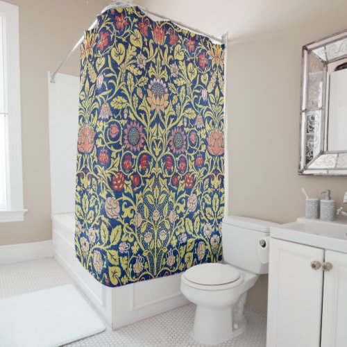 Violet and Columbine William Morris Shower Curtain