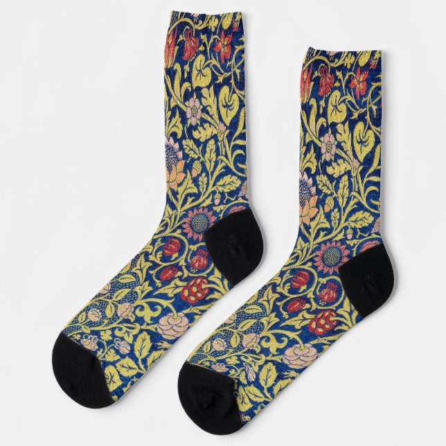Violet and Columbine, William Morris Socks (Left)