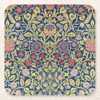 Violet and Columbine, William Morris Square Paper Coaster
