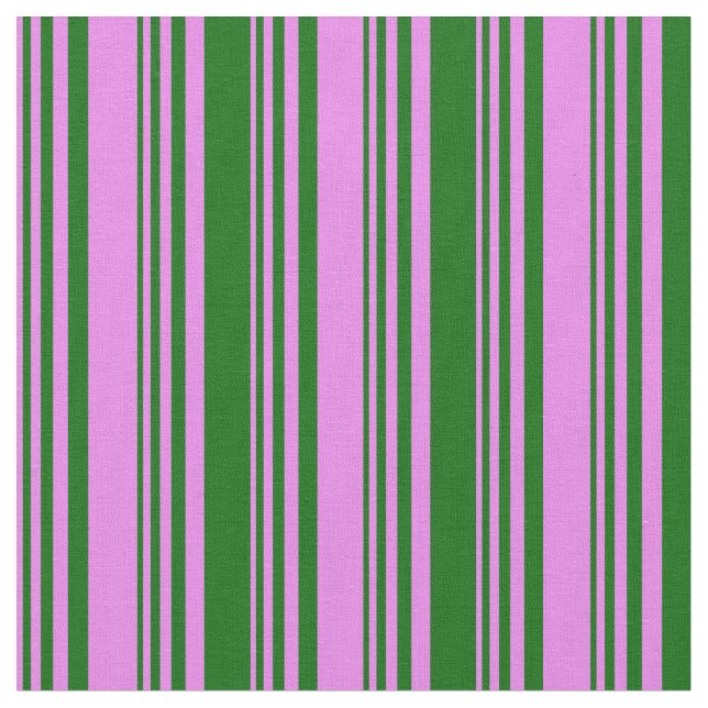 Violet and Dark Green Lines Fabric (Close Up)