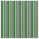 [ Thumbnail: Violet and Dark Green Stripes/Lines Pattern Fabric ]