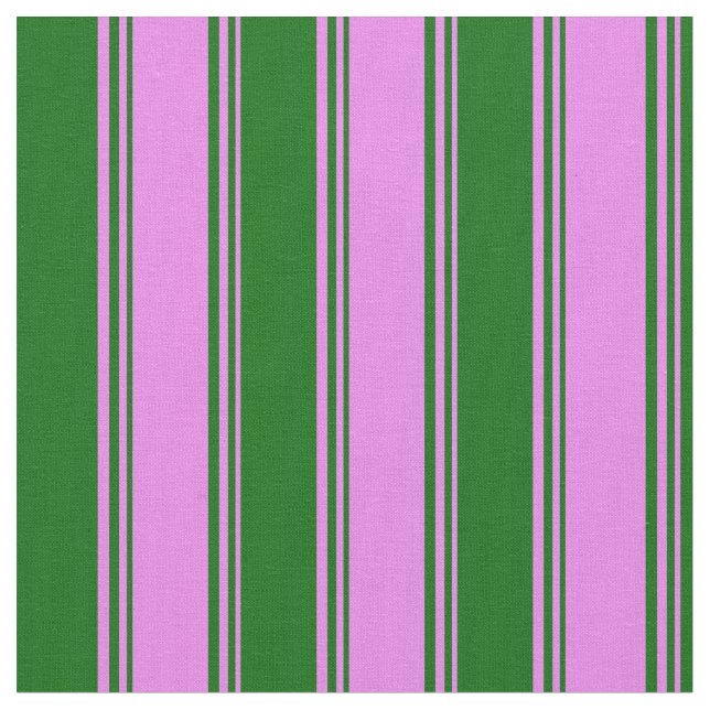 Violet and Dark Green Stripes/Lines Pattern Fabric (Close Up)
