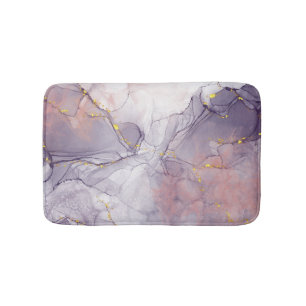Violet and Gold Marble Bath Mat
