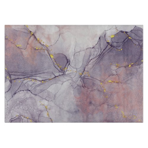 Violet and Gold Marble Cutting Board