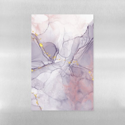 Violet and Gold Marble Magnetic Dry Erase Sheet