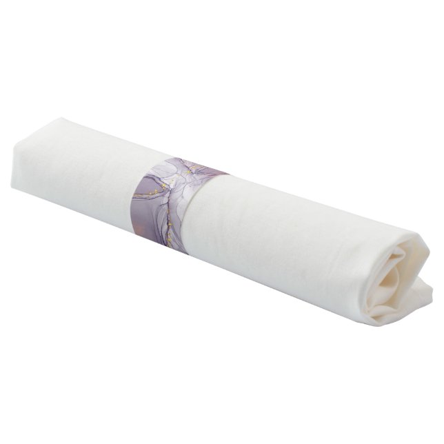Violet and Gold Marble Napkin Bands (Angled)