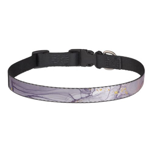 Violet and Gold Marble Pet Collar