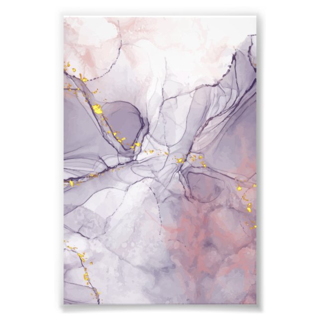 Violet and Gold Marble Photo Print (Front)