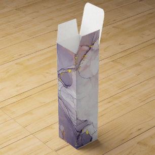 Violet and Gold Marble Wine Box