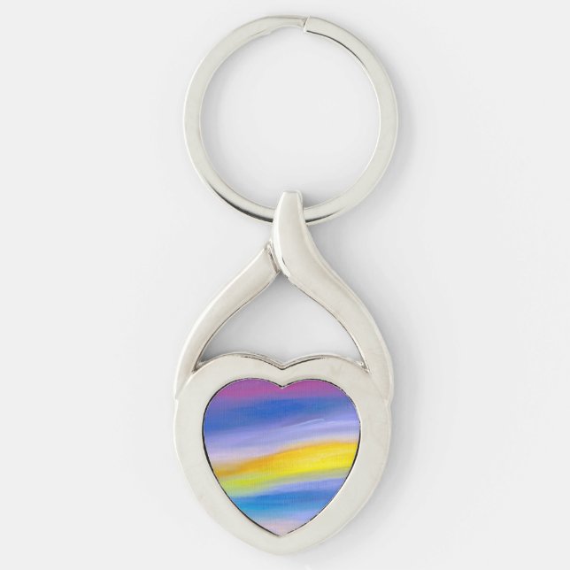 Violet and Golden Ray Abstract Keychain (Front)