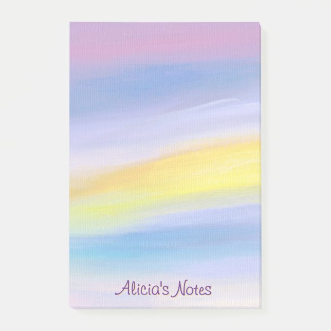 Violet and Golden Ray Modern Abstract Post-it Notes (Front)